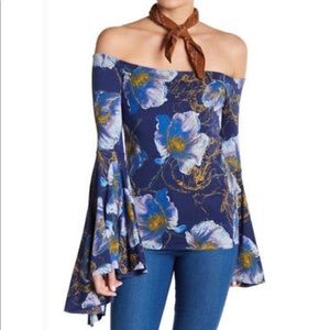 Free People Birds of Paradise bell sleeve blouse